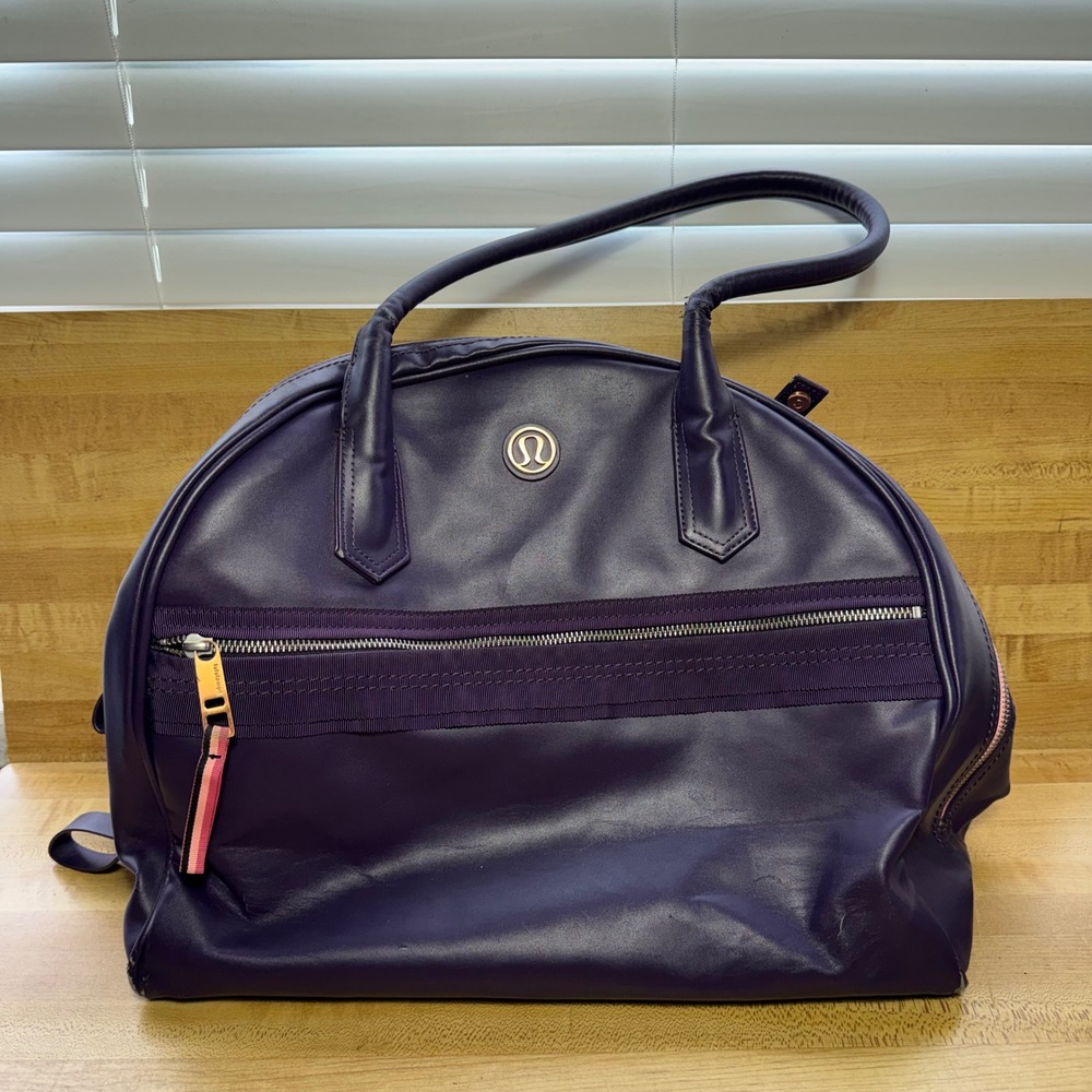 Lululemon Purple sweat once a day Gym Yoga Bag with Mat and Coral Pink Large